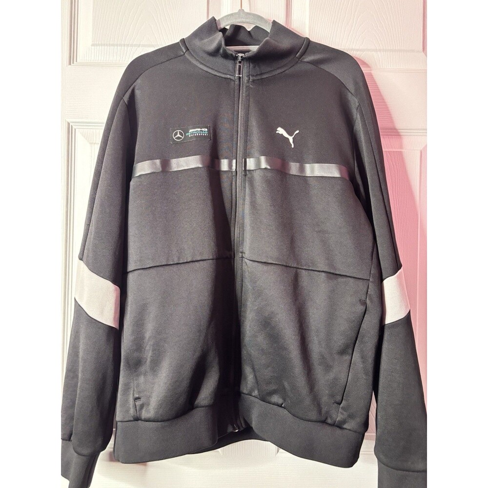 PUMA Mercedes AMG Petronas Motorsport F1 Track Jacket Black Full Zip Racing